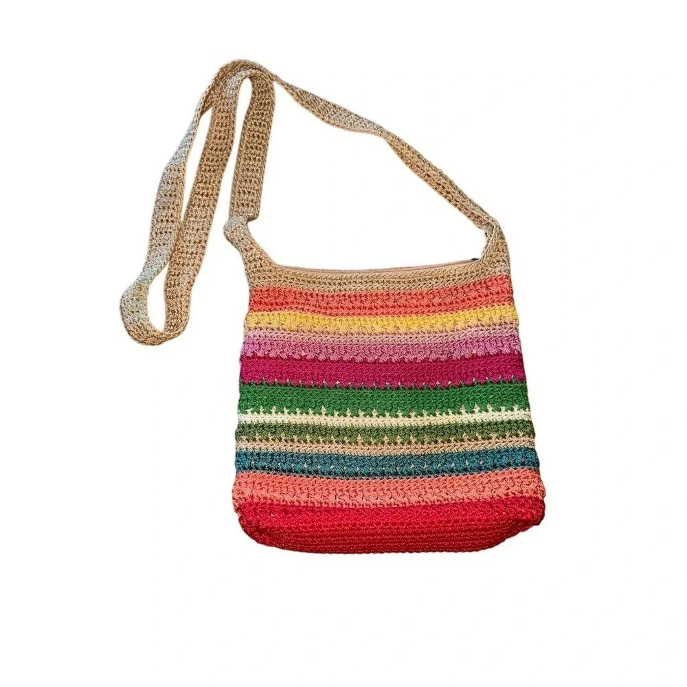 The Sak Crossbody‎ Bag Womens Medium Multicolor Rainbow Stripe Boho